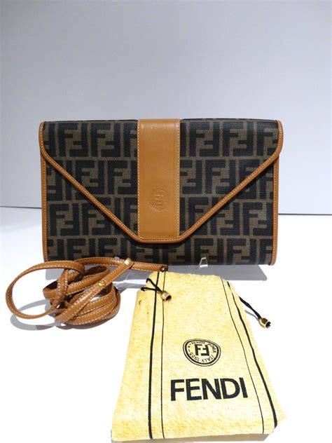 fendi leather clutch|vintage fendi envelope clutch.